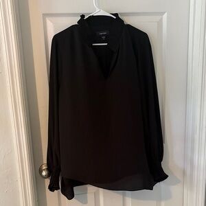 Karen Kane Black Ruffle Collar Blouse